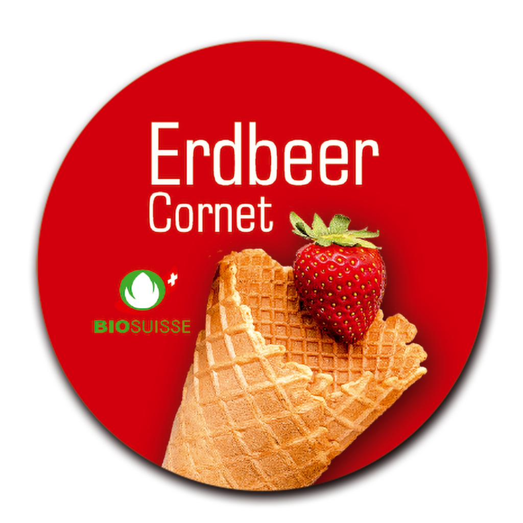 Bild Etiketten Erdbeer Cornet